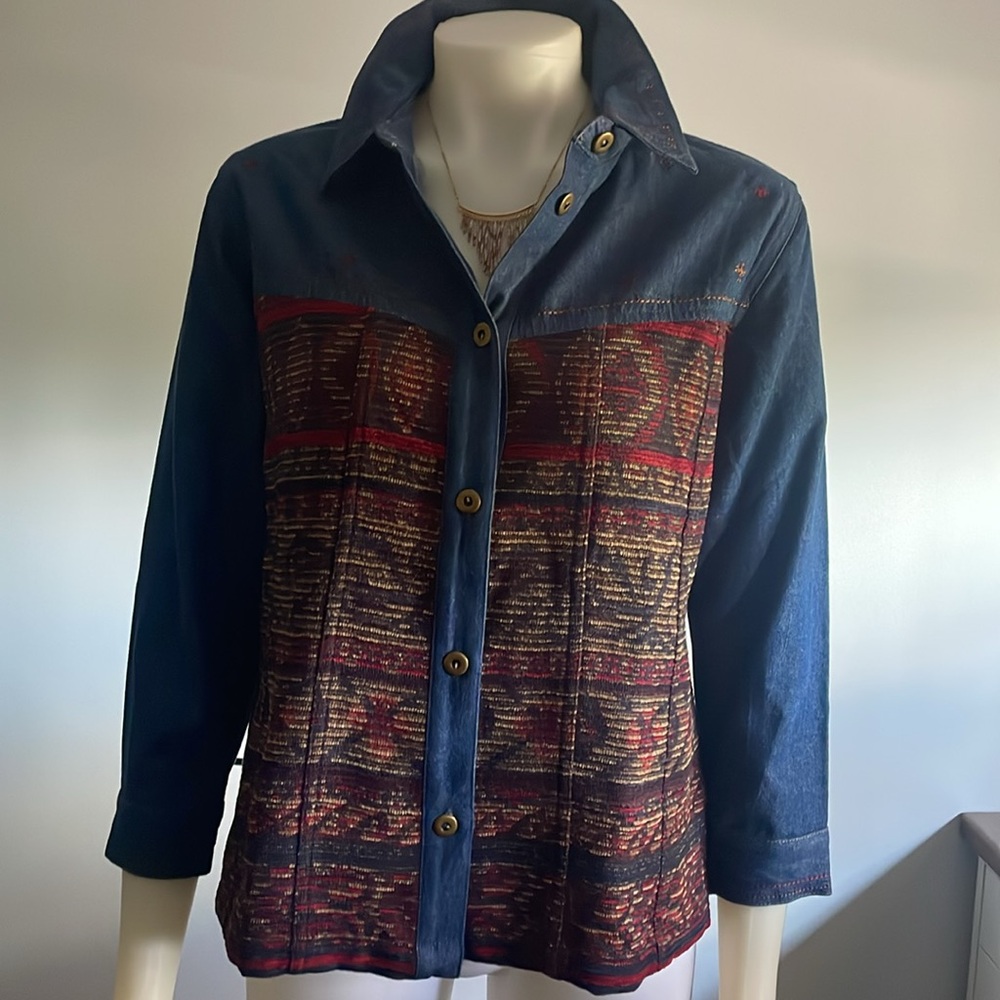 Boho vibes denim jacket/shirt - Picture 3 of 8